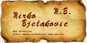 Mirko Bjelaković vizit kartica